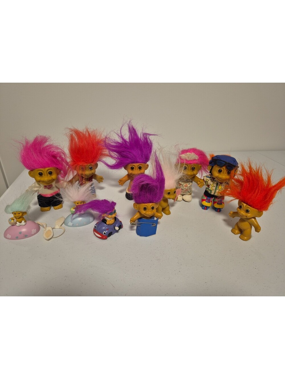 LOT (X11) Vintage RUSS Troll Dolls Various Sizes 1990s VTG Rollerblading Wedding